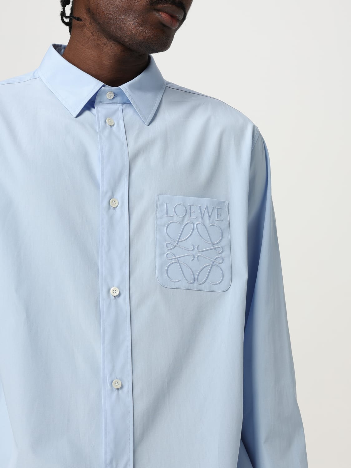 LOEWE CAMICIA: Camicia Loewe in popeline di cotone , Blue - Img 5
