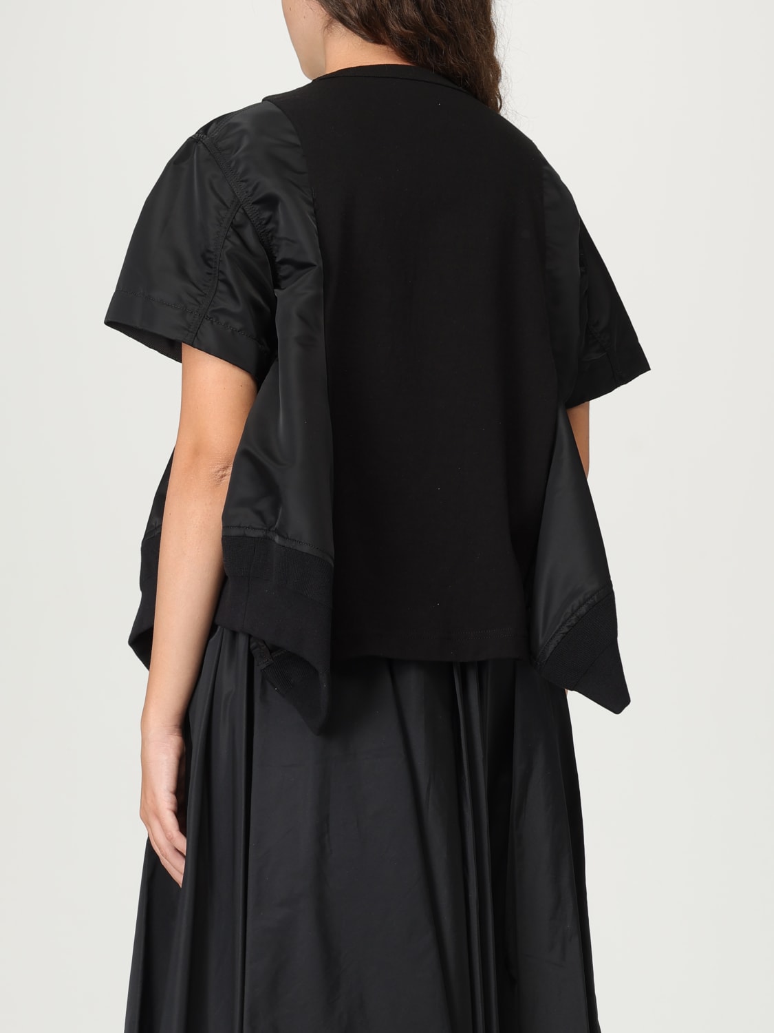 SACAI T-SHIRTS: T-shirt Sacai in cotone e nylon, Nero - Img 3