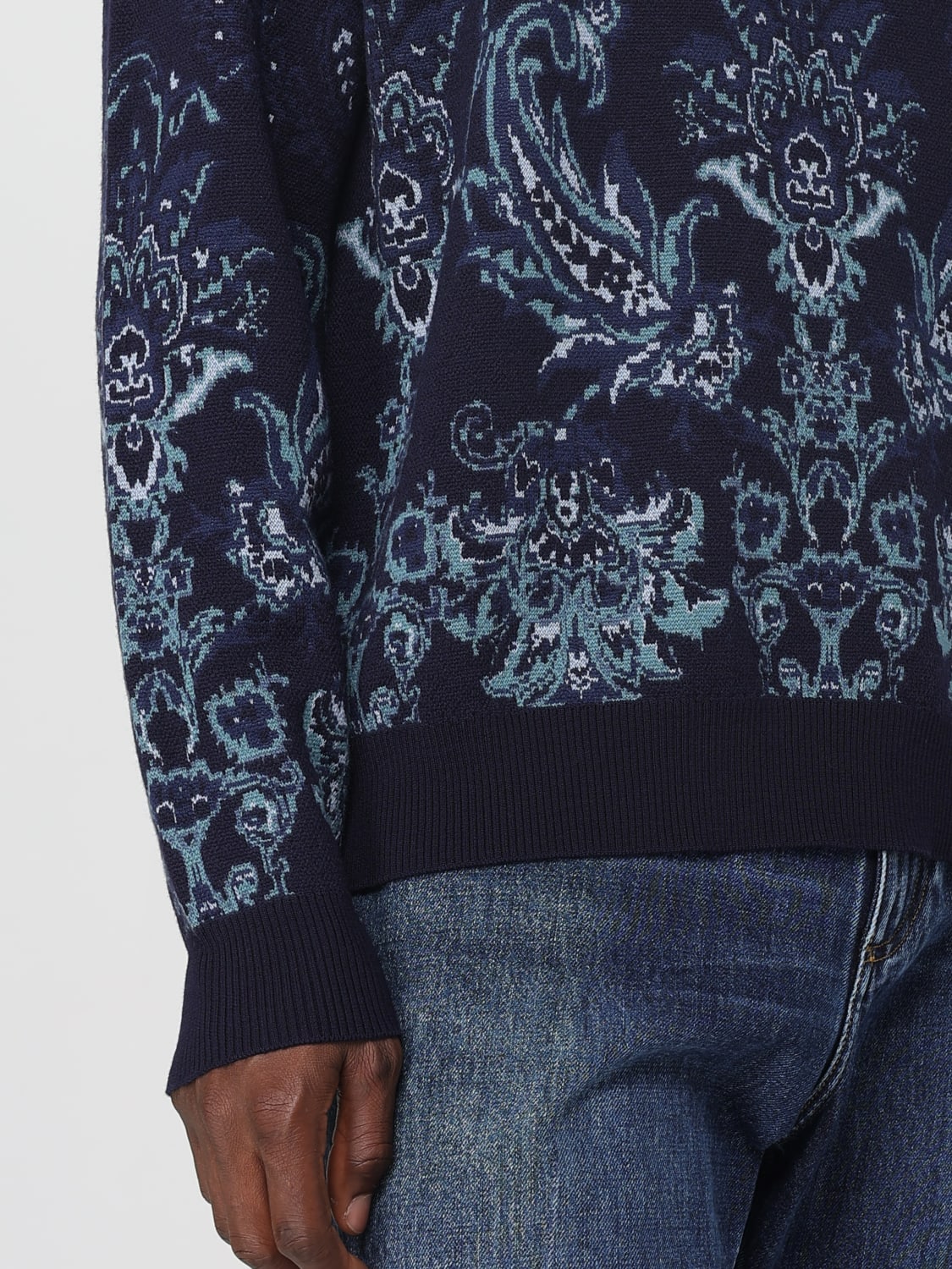 ETRO SWEATER: Cardigan men Etro, Navy - Img 5