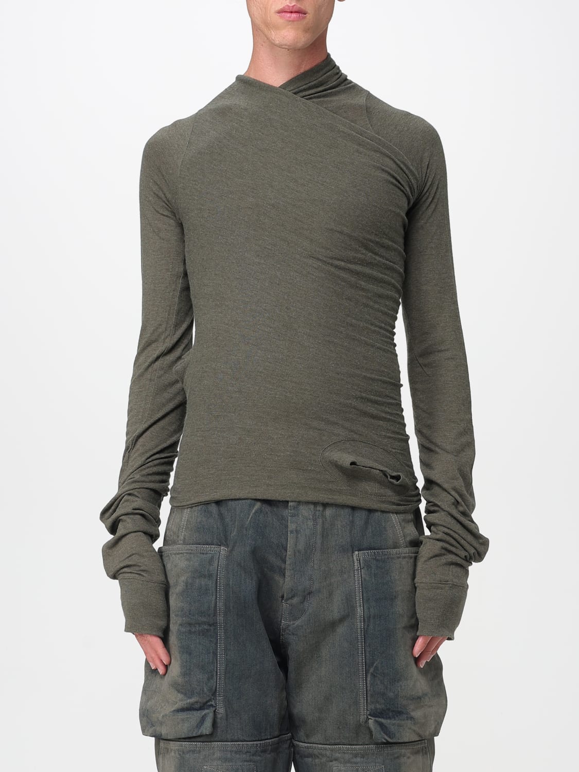 RICK OWENS SWEATER: T-shirt men Rick Owens, Green - Img 1