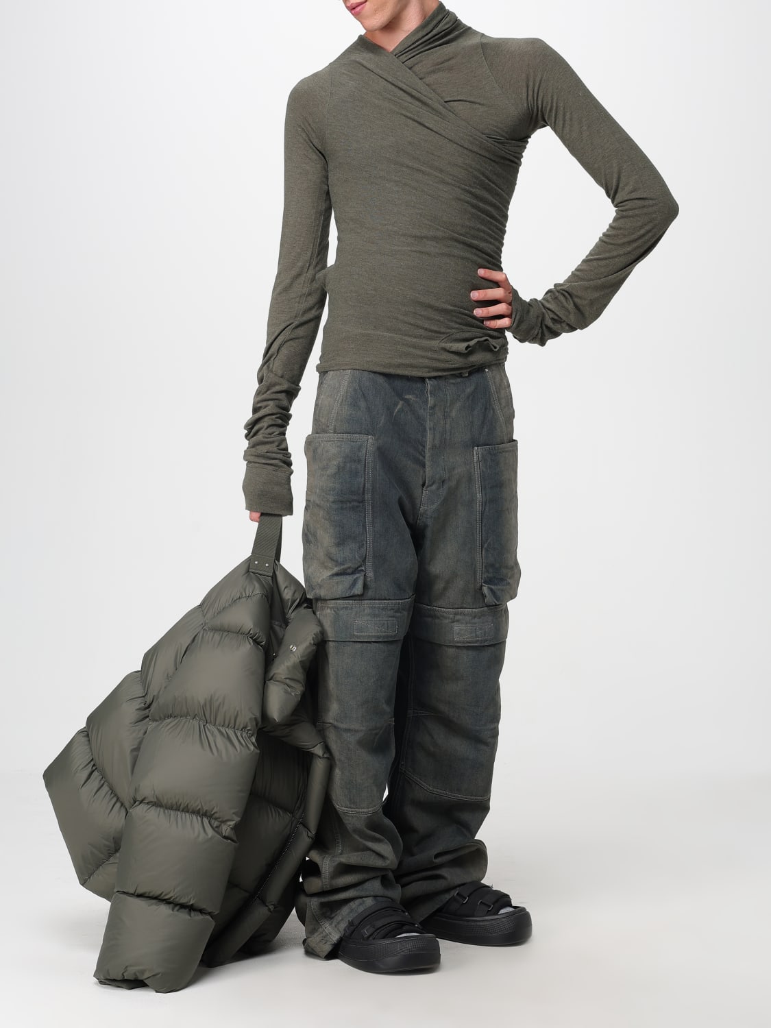 RICK OWENS SWEATER: T-shirt men Rick Owens, Green - Img 2