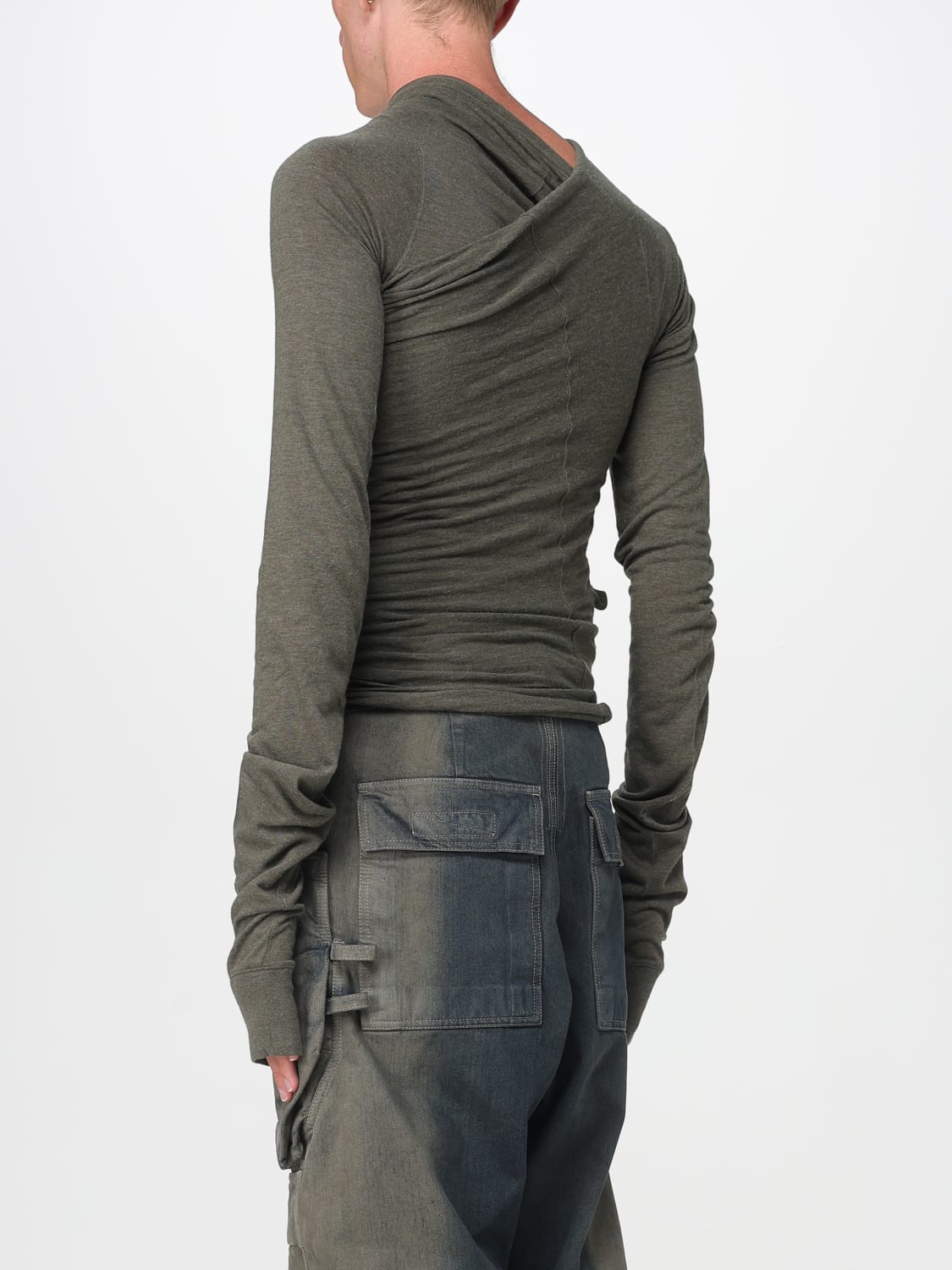 RICK OWENS SWEATER: T-shirt men Rick Owens, Green - Img 3