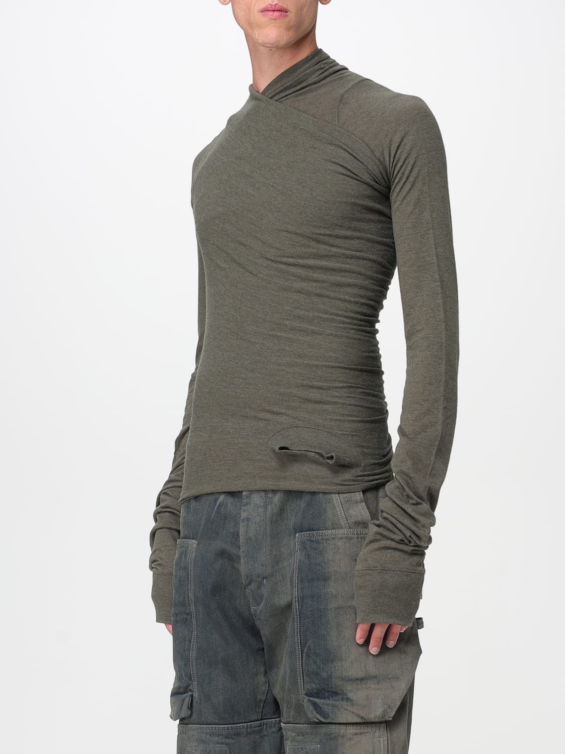 RICK OWENS SWEATER: T-shirt men Rick Owens, Green - Img 4