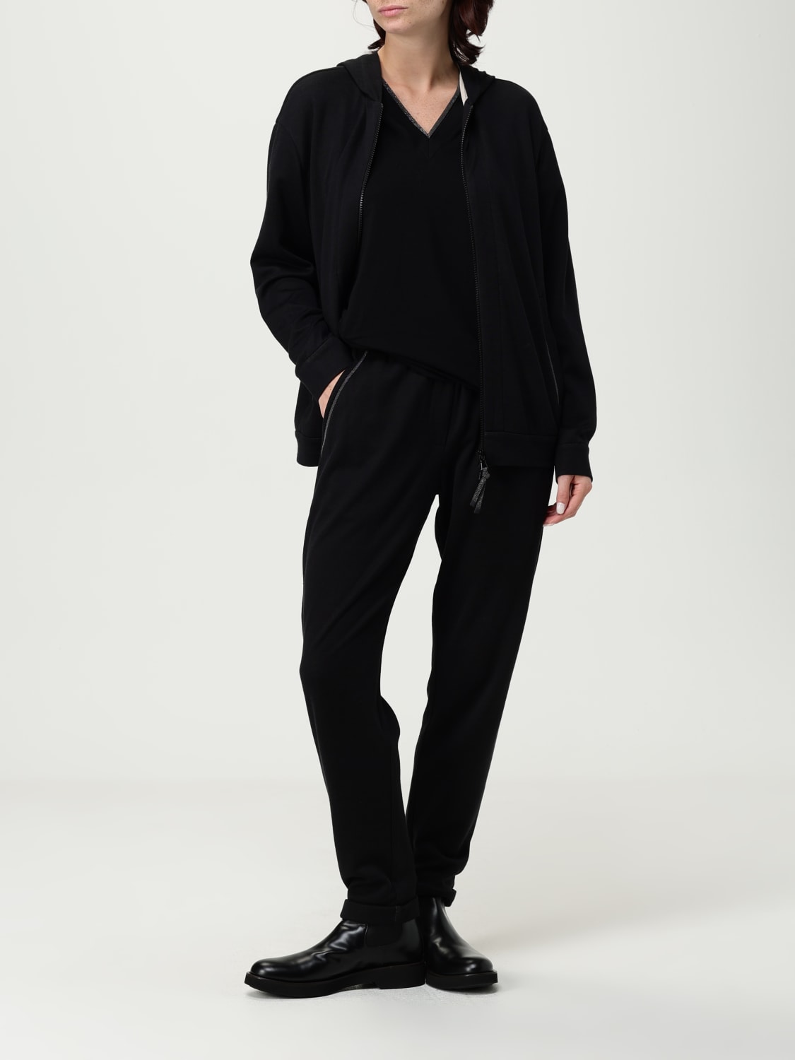 BRUNELLO CUCINELLI SUDADERA: Cárdigan mujer Brunello Cucinelli, Negro - Img 2