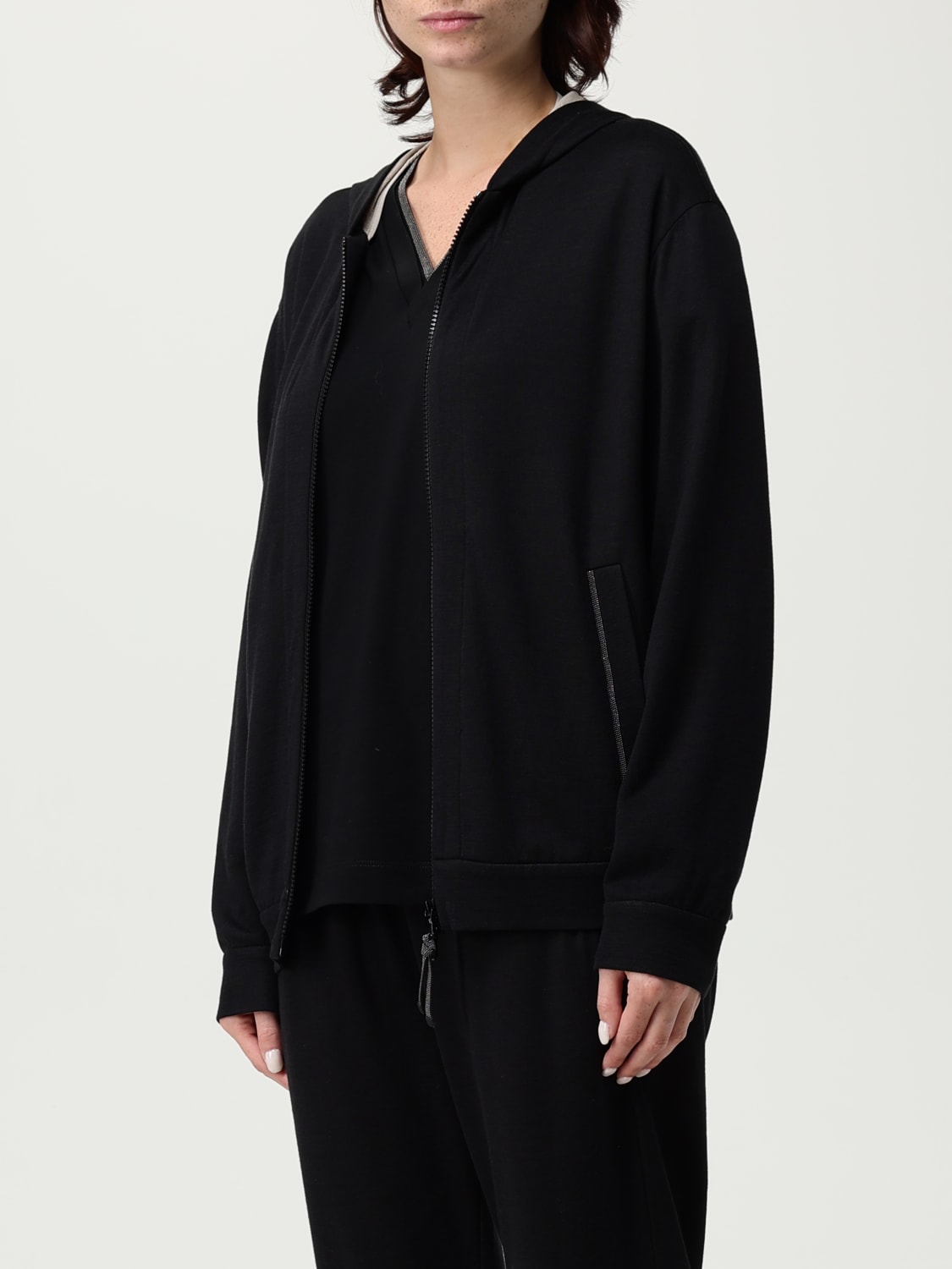 BRUNELLO CUCINELLI SUDADERA: Cárdigan mujer Brunello Cucinelli, Negro - Img 4