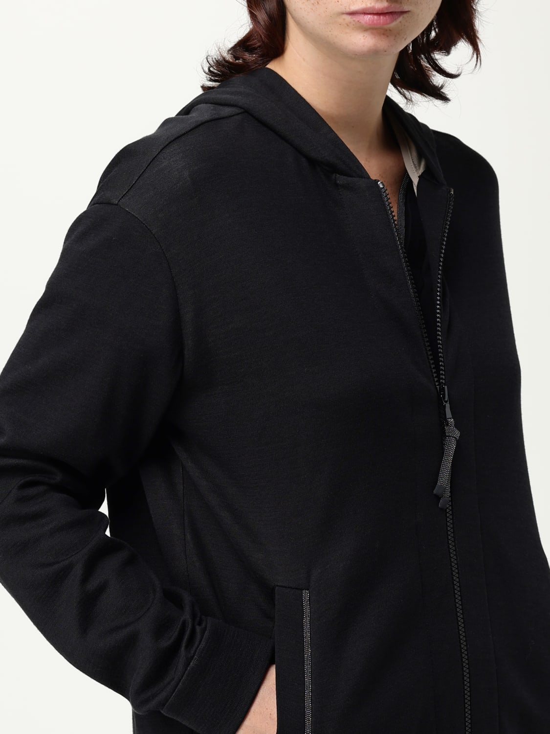 BRUNELLO CUCINELLI SUDADERA: Cárdigan mujer Brunello Cucinelli, Negro - Img 5