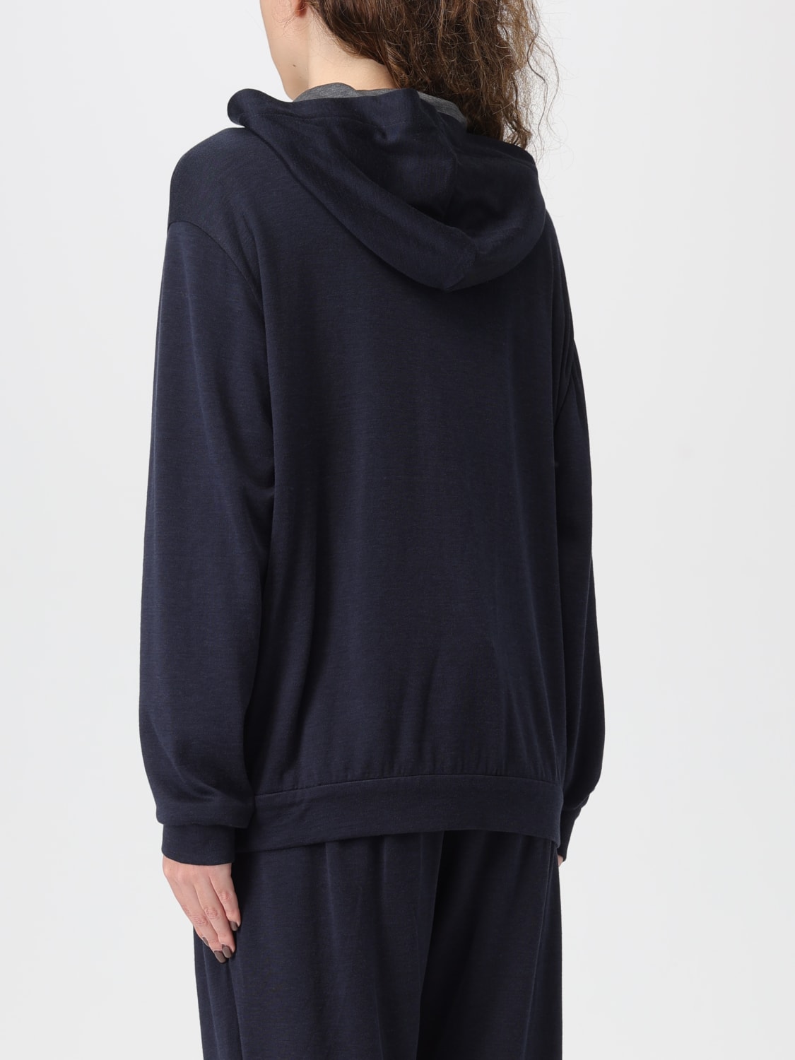 BRUNELLO CUCINELLI SWEAT-SHIRT: Cardigan femme Brunello Cucinelli, Bleu - Img 3