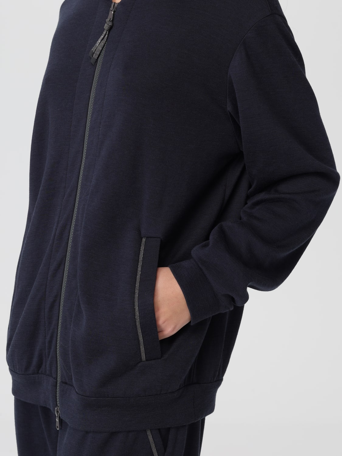 BRUNELLO CUCINELLI SWEAT-SHIRT: Cardigan femme Brunello Cucinelli, Bleu - Img 5