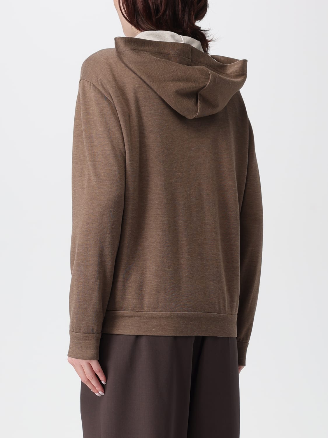 BRUNELLO CUCINELLI SUDADERA: Cárdigan mujer Brunello Cucinelli, Marrón - Img 2