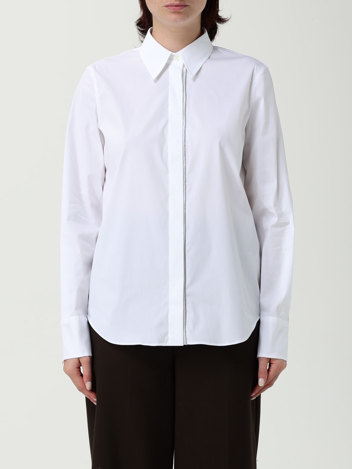 BRUNELLO CUCINELLI HEMDBLUSE: Hemdbluse damen Brunello Cucinelli, Weiß - Img 1