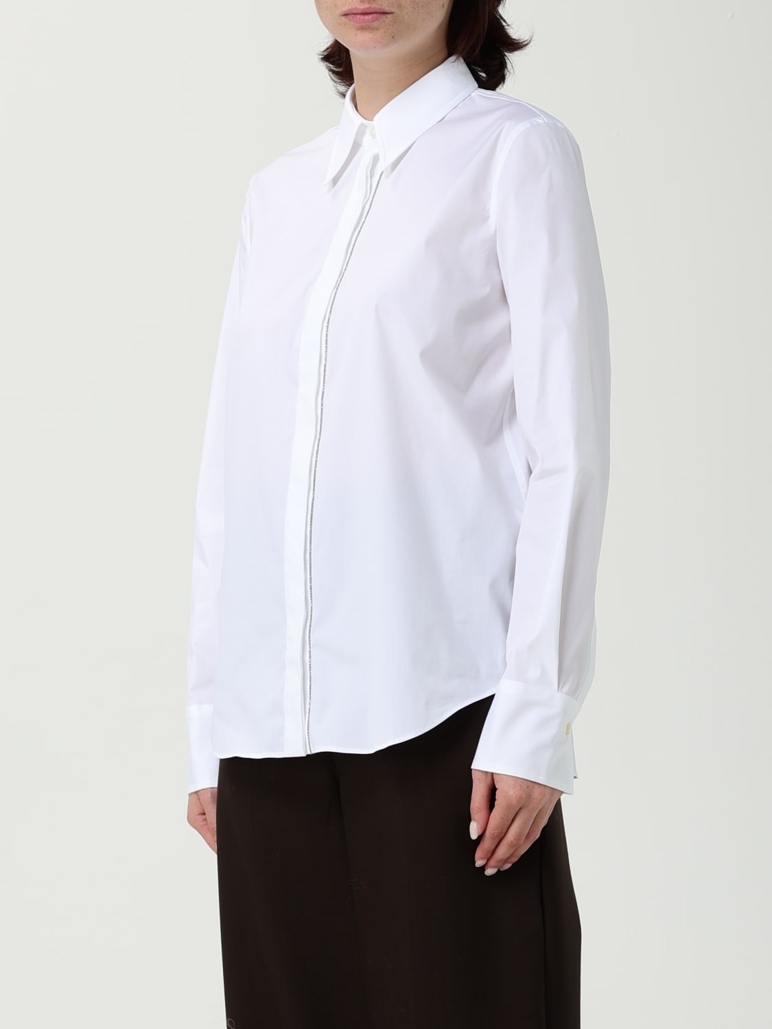 BRUNELLO CUCINELLI HEMDBLUSE: Hemdbluse damen Brunello Cucinelli, Weiß - Img 3