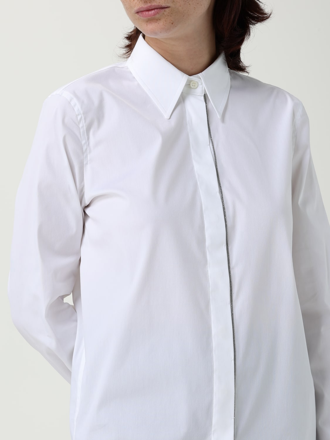 BRUNELLO CUCINELLI HEMDBLUSE: Hemdbluse damen Brunello Cucinelli, Weiß - Img 4