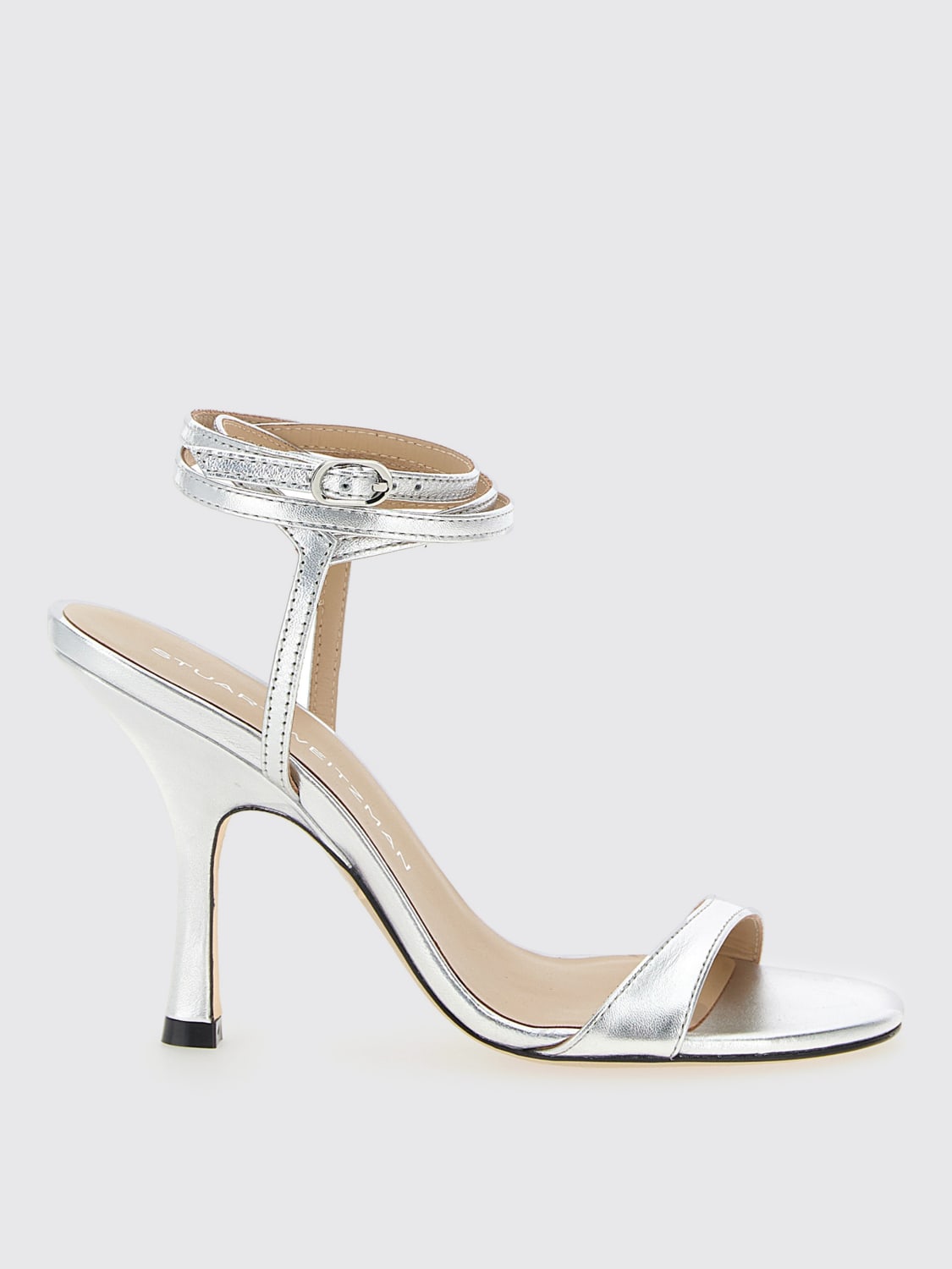 STUART WEITZMAN HEELED SANDAL: Flat sandals woman Stuart Weitzman, Silver - Img 1