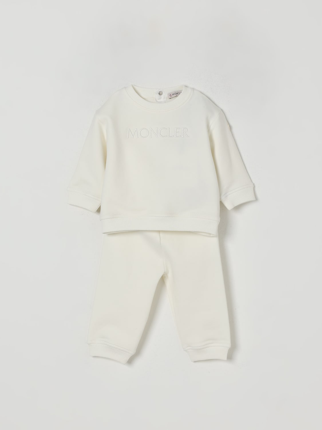 MONCLER JUMPSUIT: Romper kids Moncler, White - Img 1