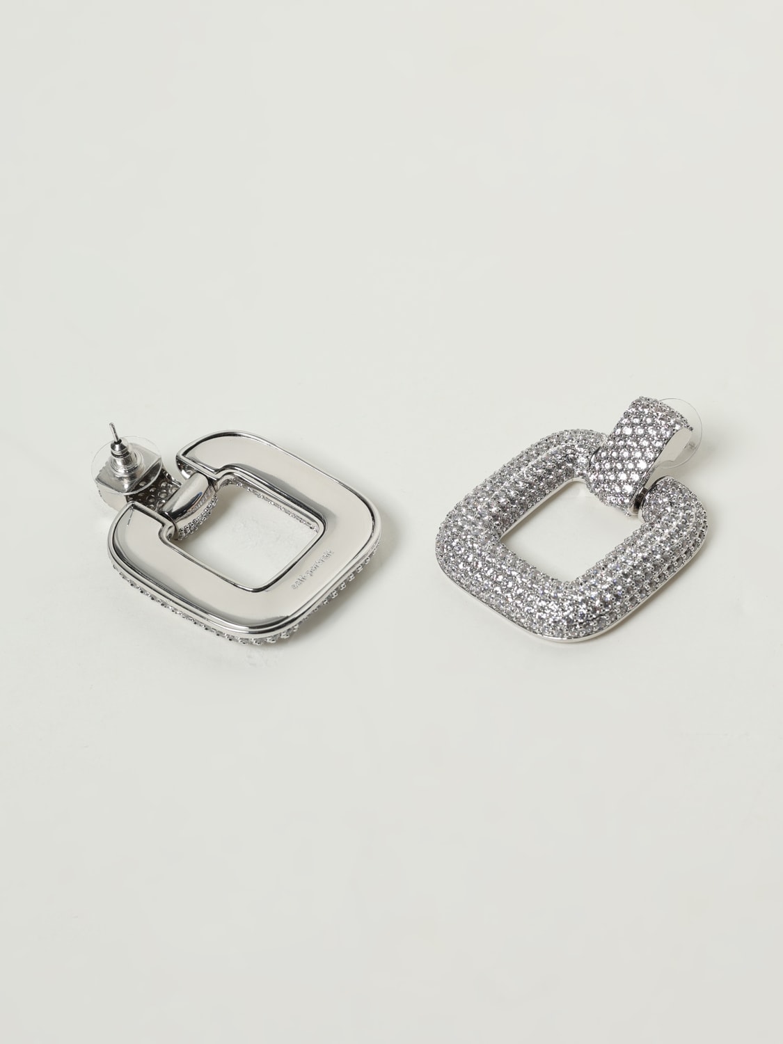 SELF-PORTRAIT GIOIELLO: Orecchini Self-Portrait in ottone con strass incastonati , Argento - Img 3