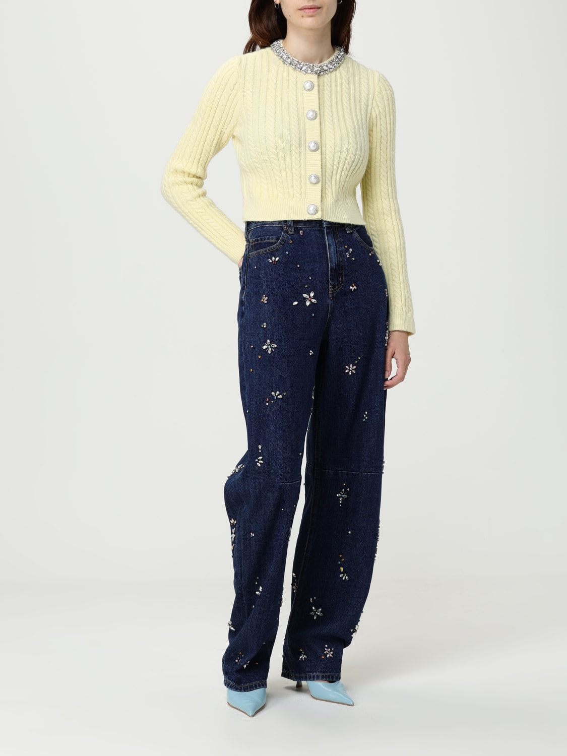 SELF-PORTRAIT PULL: Cardigan femme Self-portrait, Jaune - Img 2