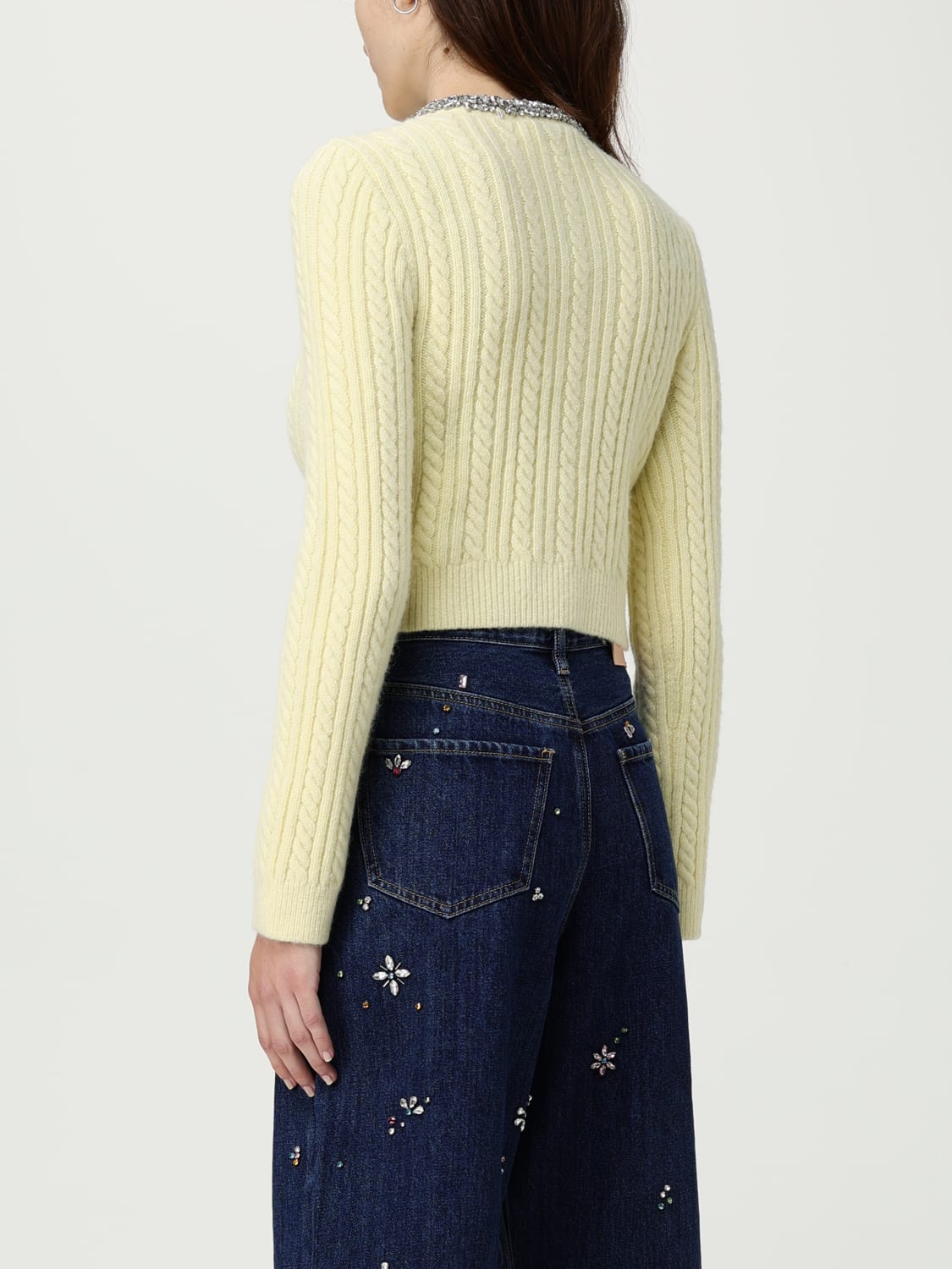 SELF-PORTRAIT PULL: Cardigan femme Self-portrait, Jaune - Img 3