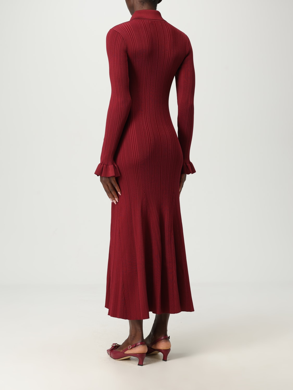 SELF-PORTRAIT DRESS: Dress woman Self-portrait, Burgundy - Img 2