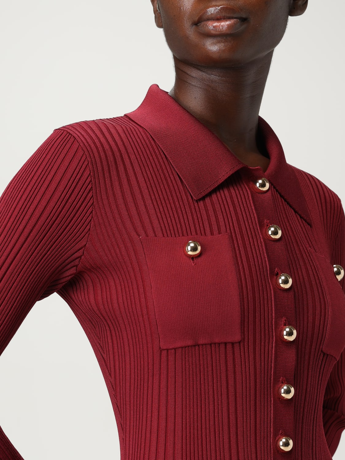 SELF-PORTRAIT DRESS: Dress woman Self-portrait, Burgundy - Img 4