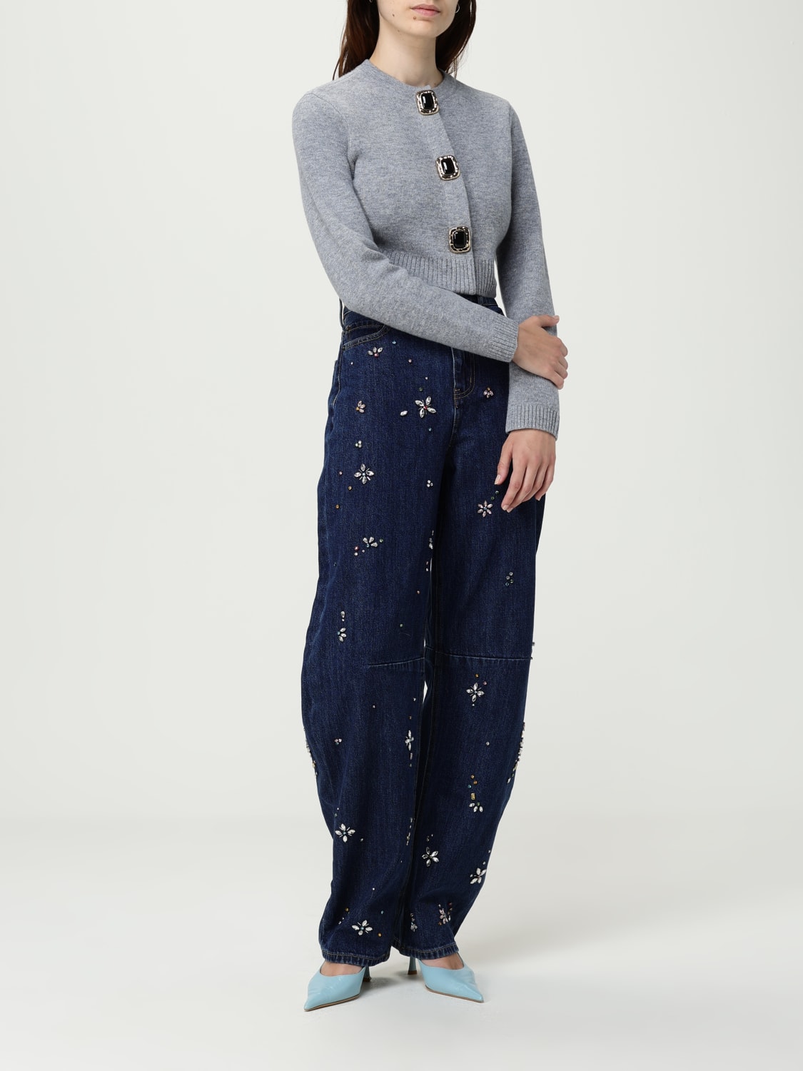 SELF-PORTRAIT PULL: Cardigan femme Self-portrait, Gris - Img 2