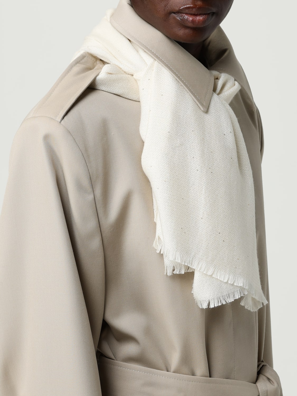 MAX MARA SCARF: Scarf woman Max Mara, White - Img 4