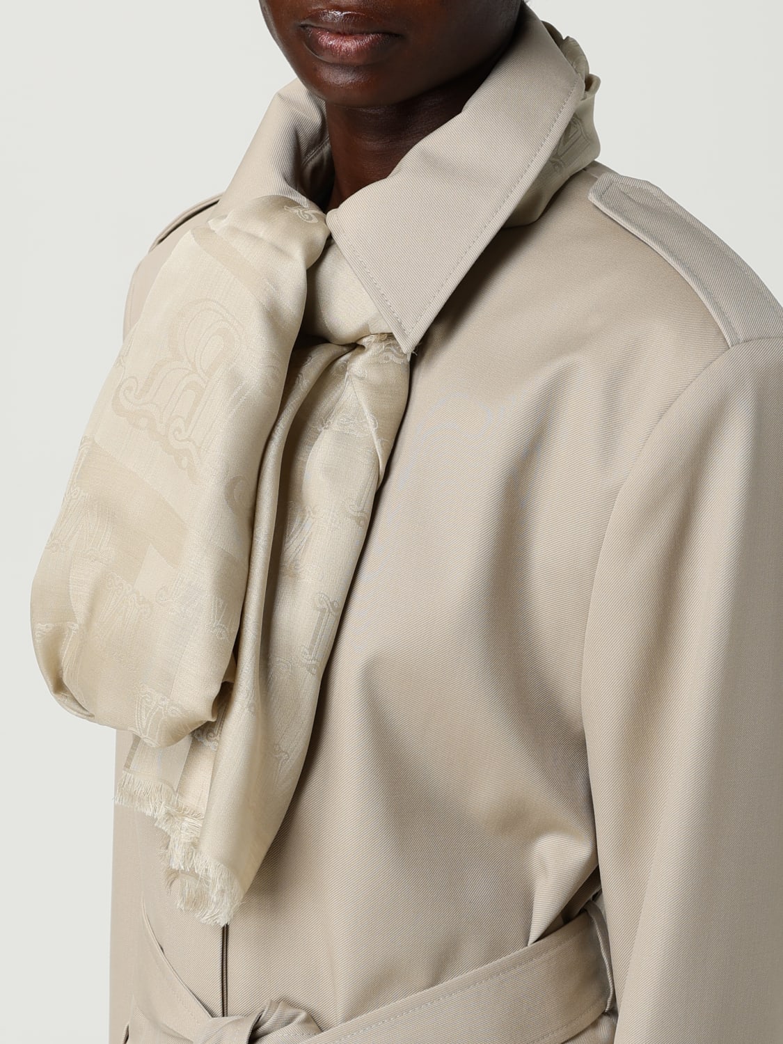 MAX MARA 围巾: 围巾 女士 Max Mara, 米色 - Img 4