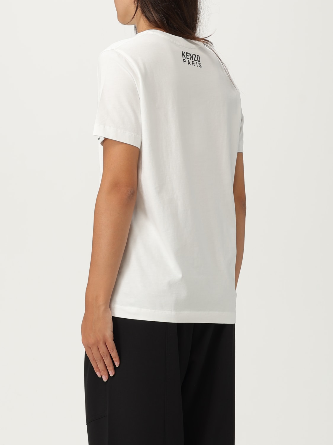 KENZO T-SHIRTS: T-shirt in cotone stampata Kenzo, Beige - Img 2