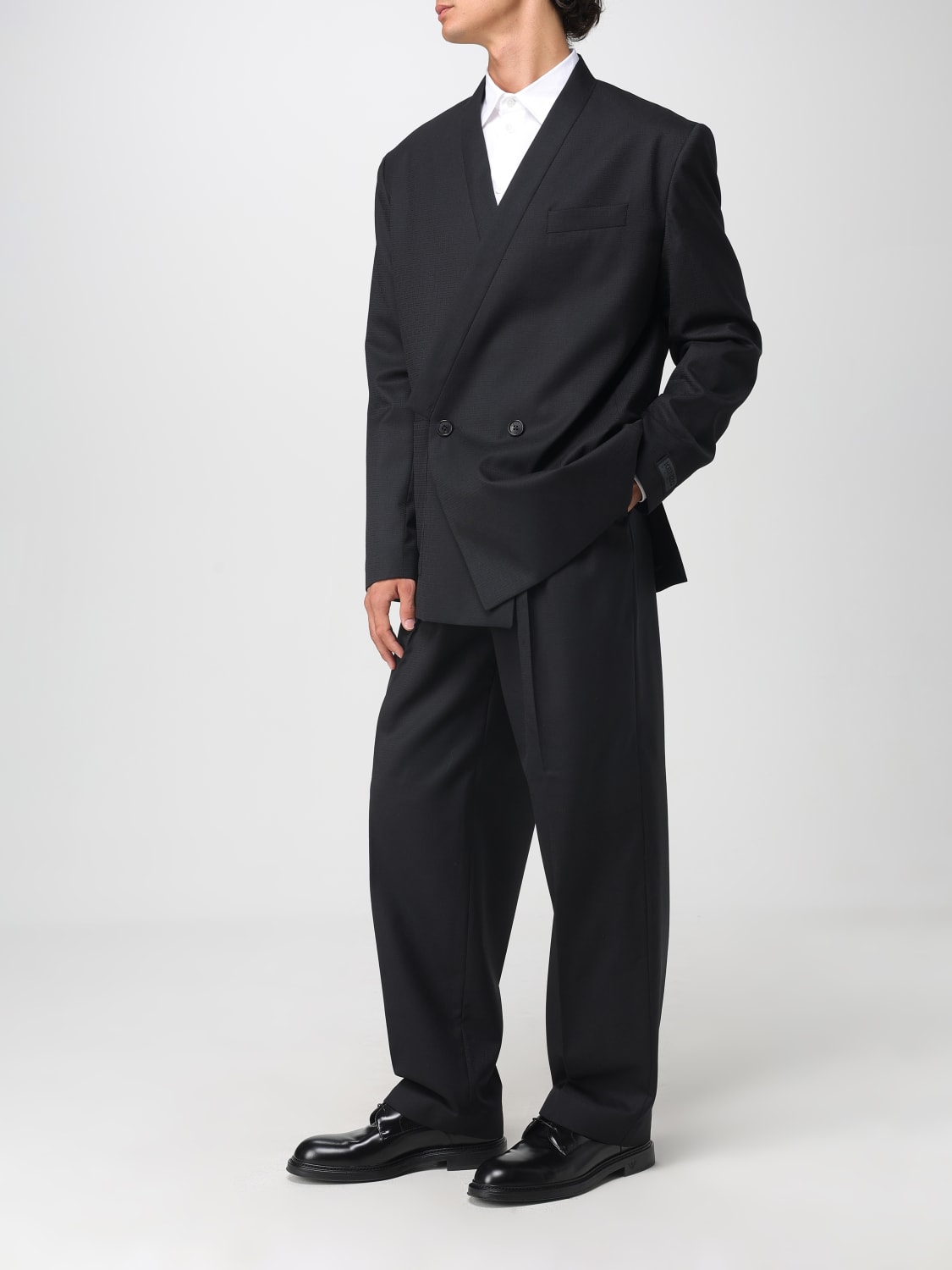 KENZO GIACCA: Blazer doppiopetto Kenzo in misto lana , Nero - Img 2