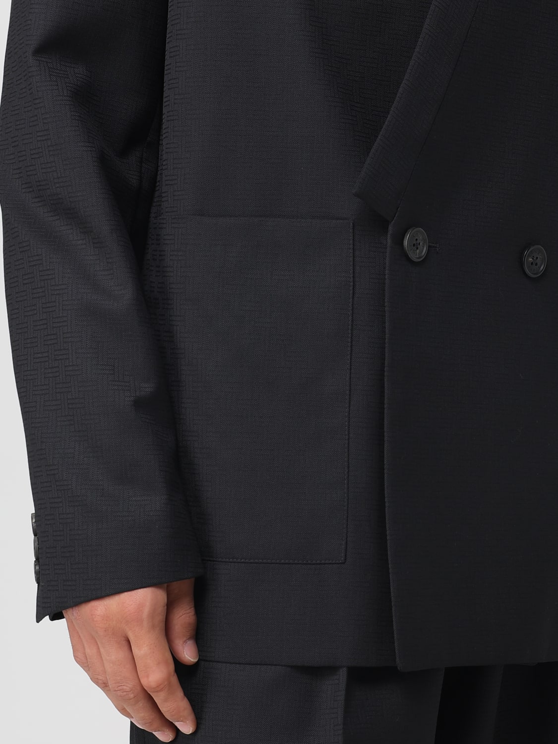 KENZO GIACCA: Blazer doppiopetto Kenzo in misto lana , Nero - Img 5