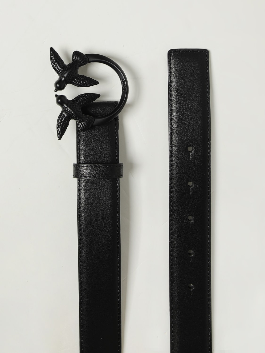 PINKO CINTURA: Cintura Love Berry Pinko in pelle , Nero - Img 2