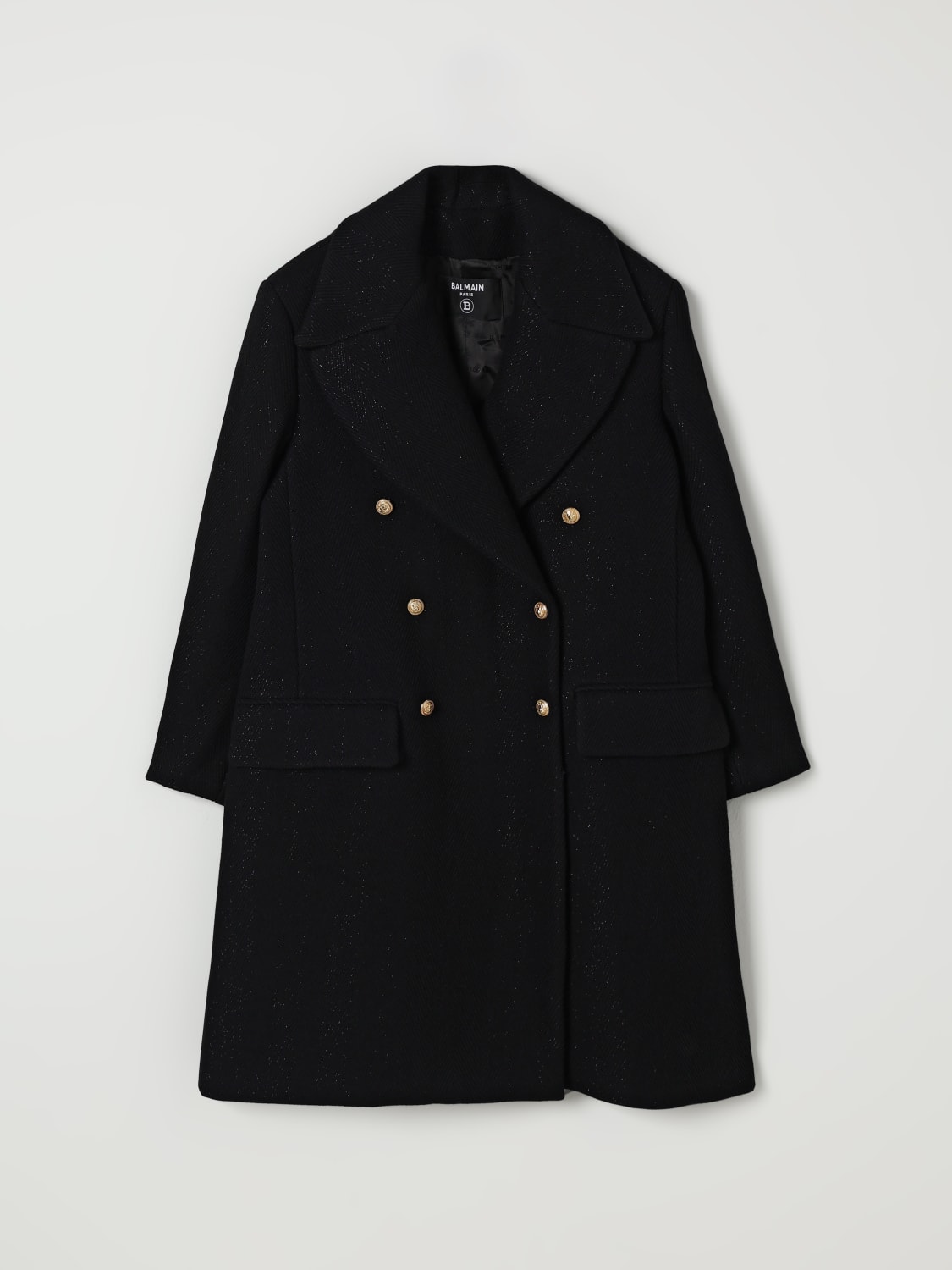 BALMAIN COAT: Jacket kids Balmain, Black - Img 1