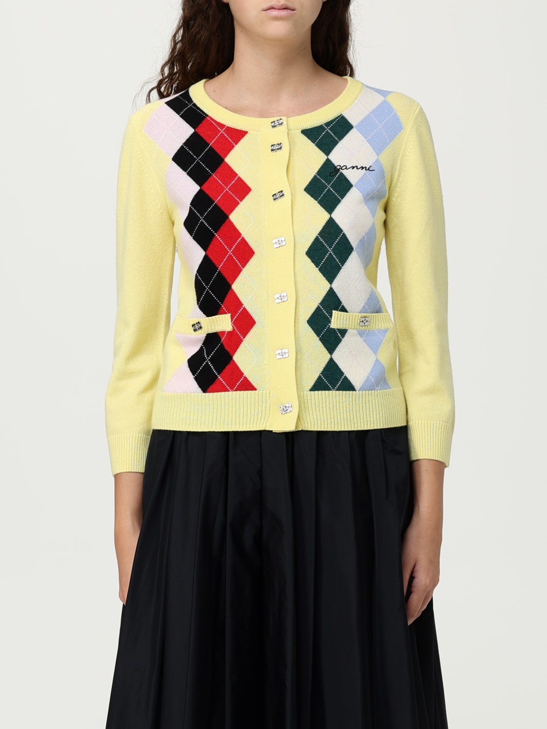 GANNI PULL: Pull femme Ganni, Vert - Img 1
