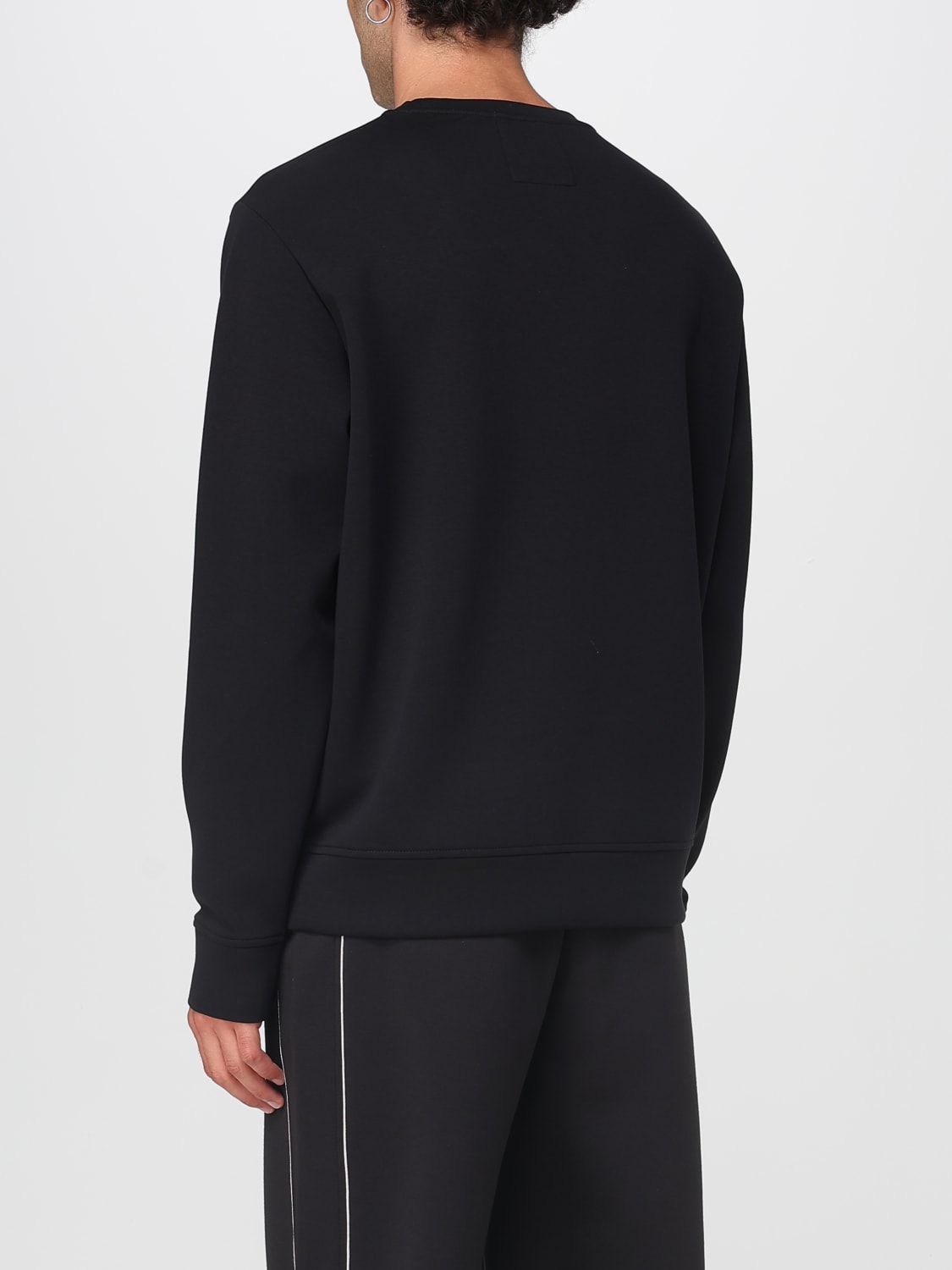 EMPORIO ARMANI FELPA: Felpa basic Emporio Armani in misto cotone , Nero - Img 2