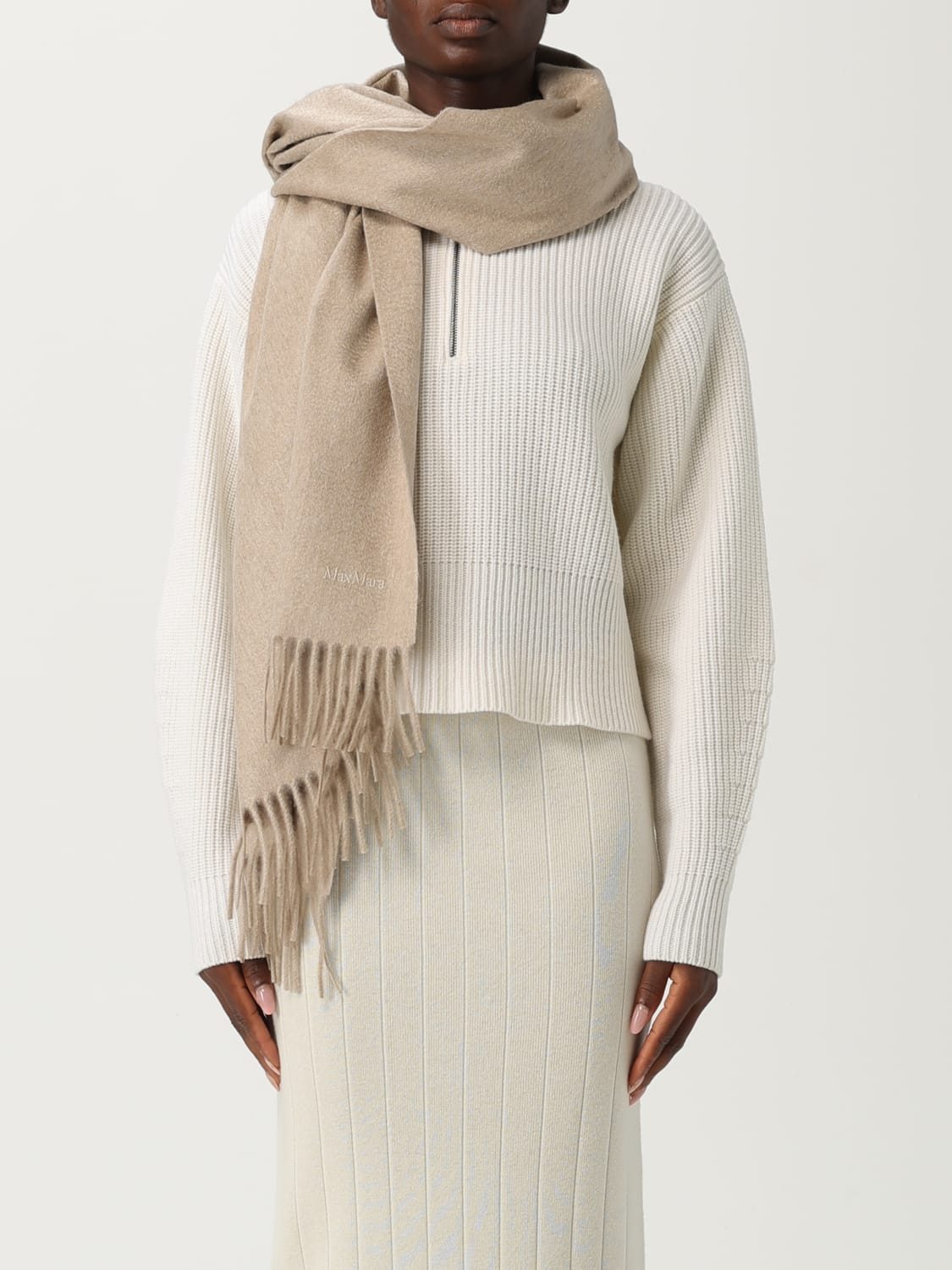 MAX MARA SCIARPA: Sciarpa Max Mara in cashmere , Beige - Img 2