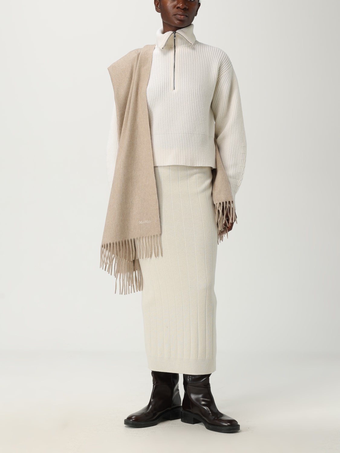MAX MARA SCIARPA: Sciarpa Max Mara in cashmere , Beige - Img 4