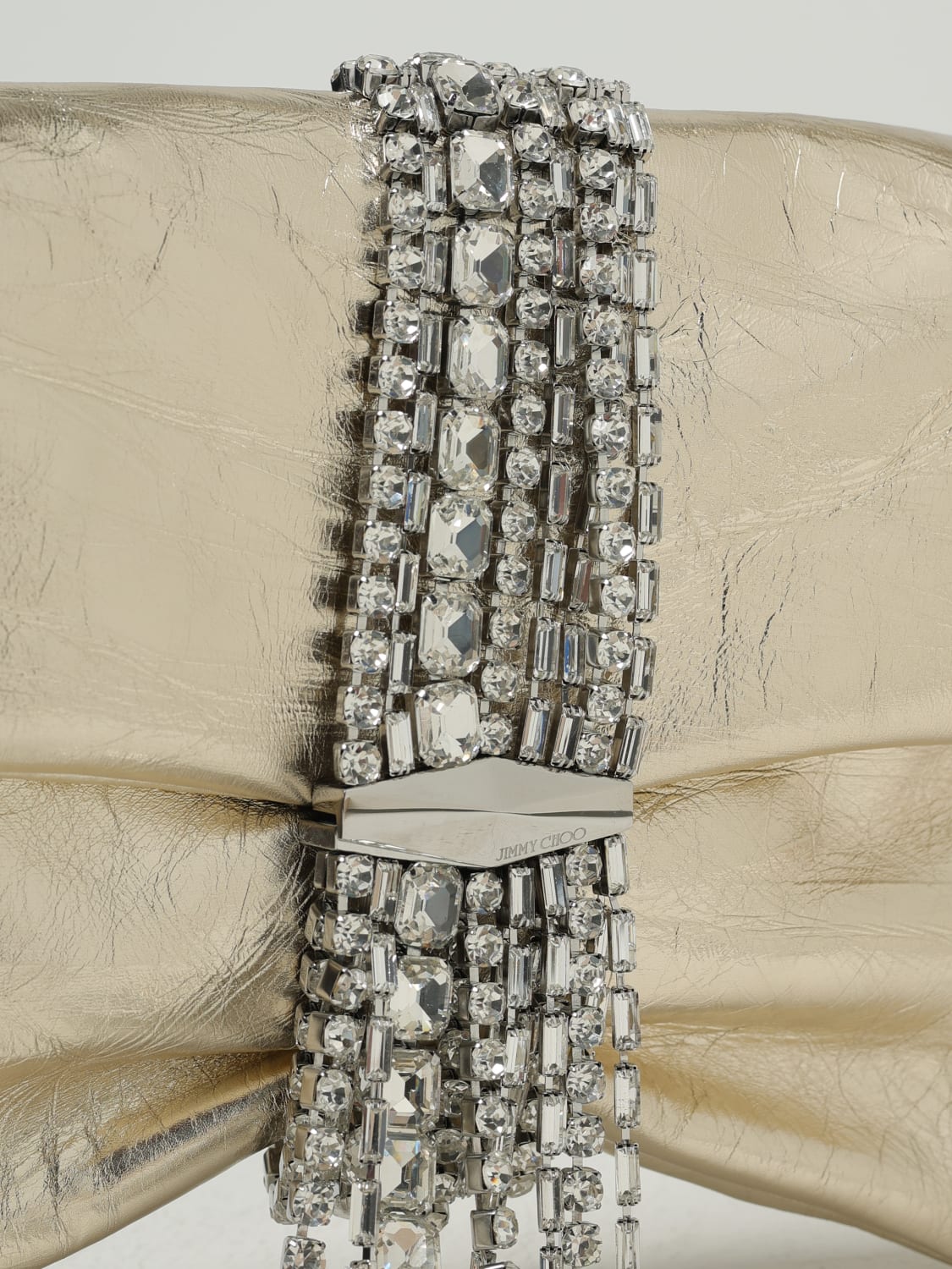 JIMMY CHOO BORSA MINI: Borsa a spalla in pelle Zandra Shoulder Jimmy Choo, Argento - Img 3