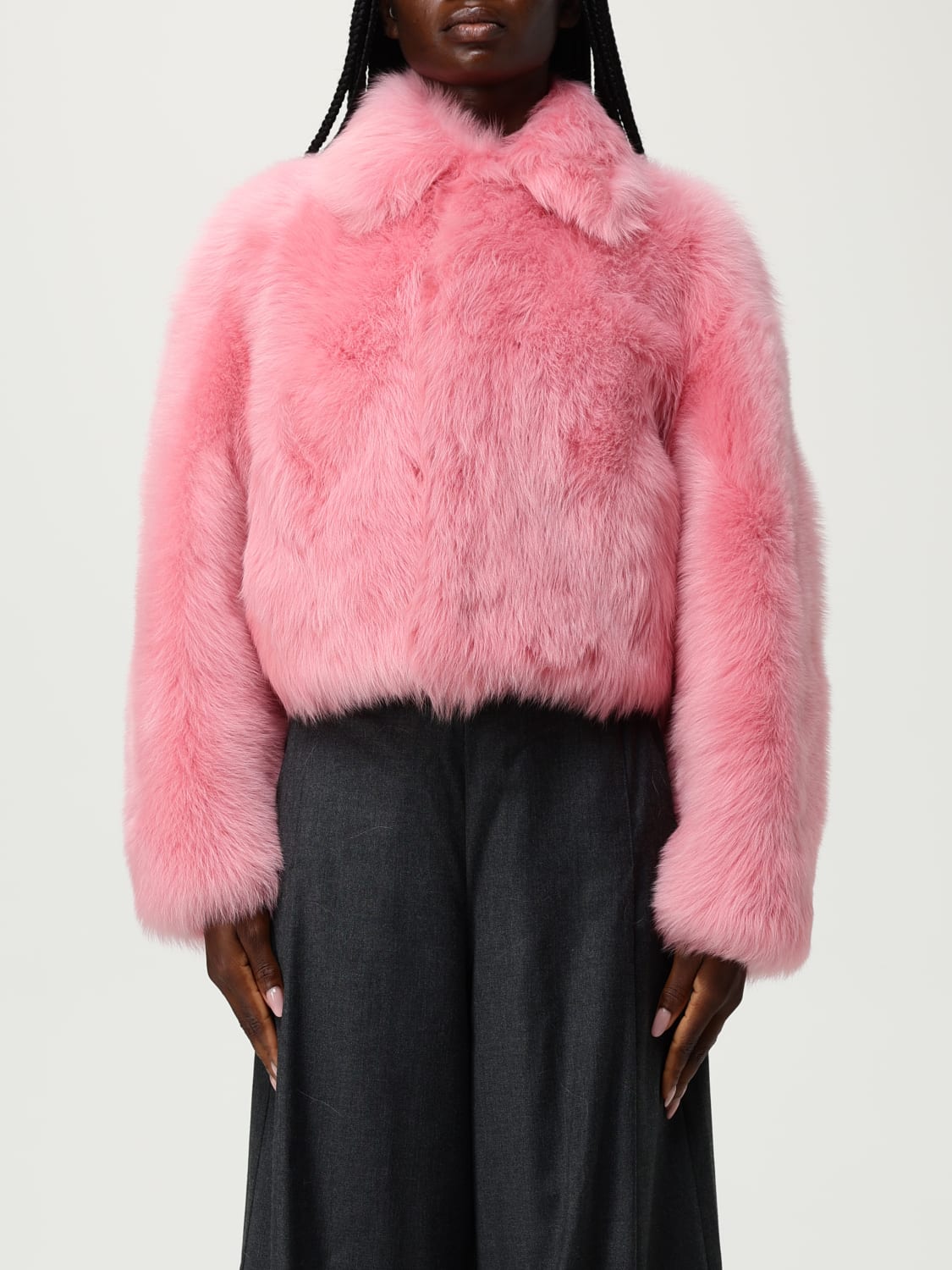 BOTTEGA VENETA PELLICCIA: Pelliccia crop Bottega Veneta, Cipria - Img 1