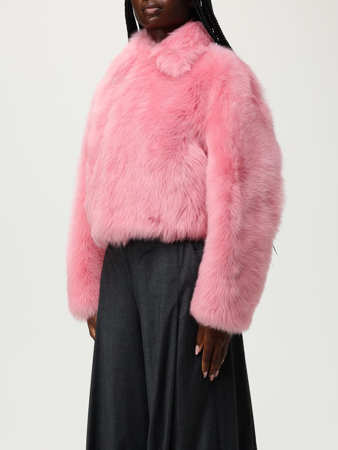 BOTTEGA VENETA PELLICCIA: Pelliccia crop Bottega Veneta, Cipria - Img 3