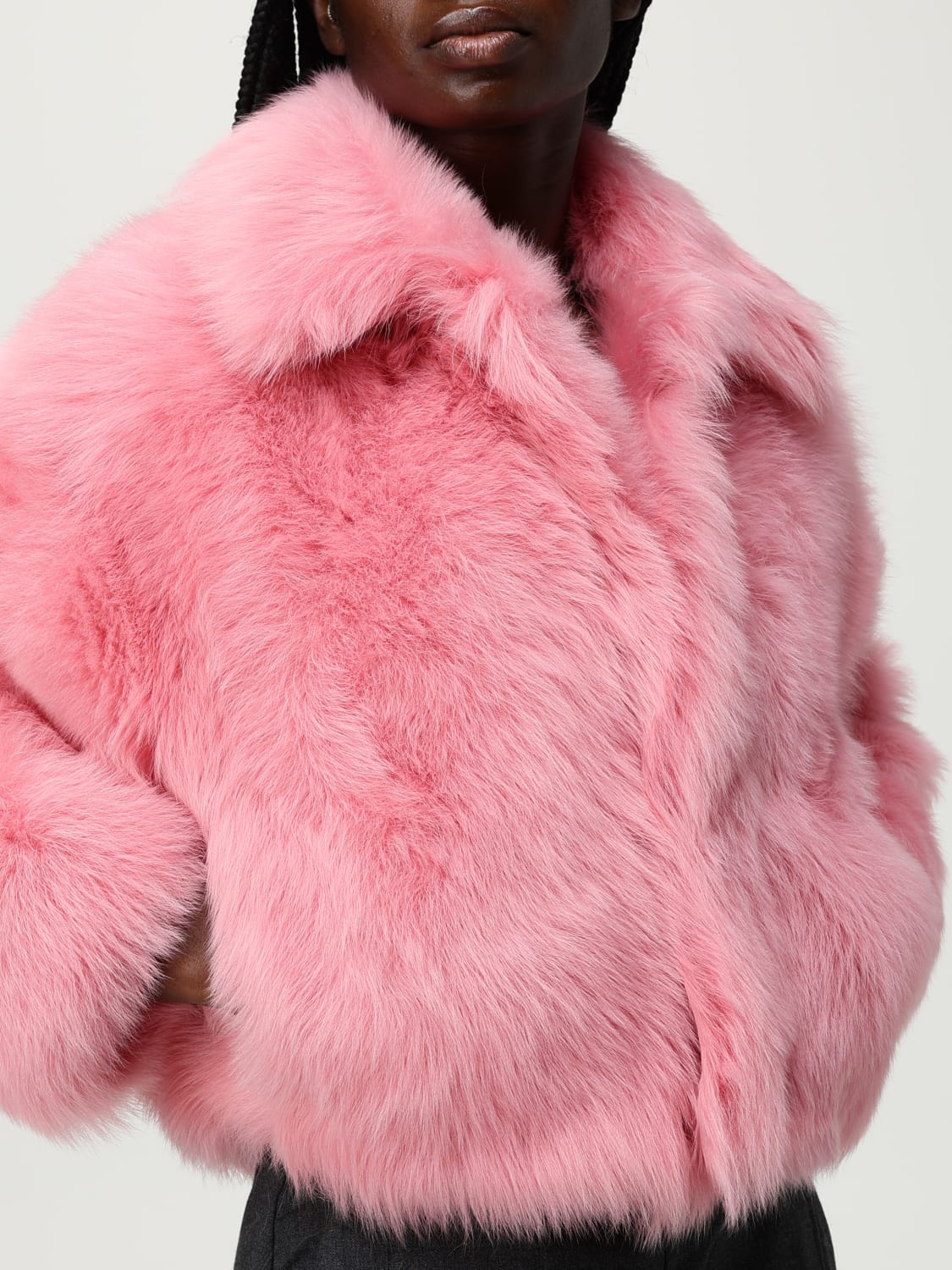 BOTTEGA VENETA PELLICCIA: Pelliccia crop Bottega Veneta, Cipria - Img 4