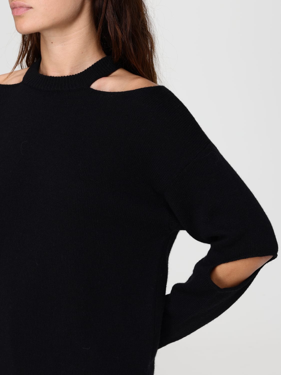 FEDERICA TOSI 毛衣: 毛衣 女士 Federica Tosi, 黑色 - Img 3