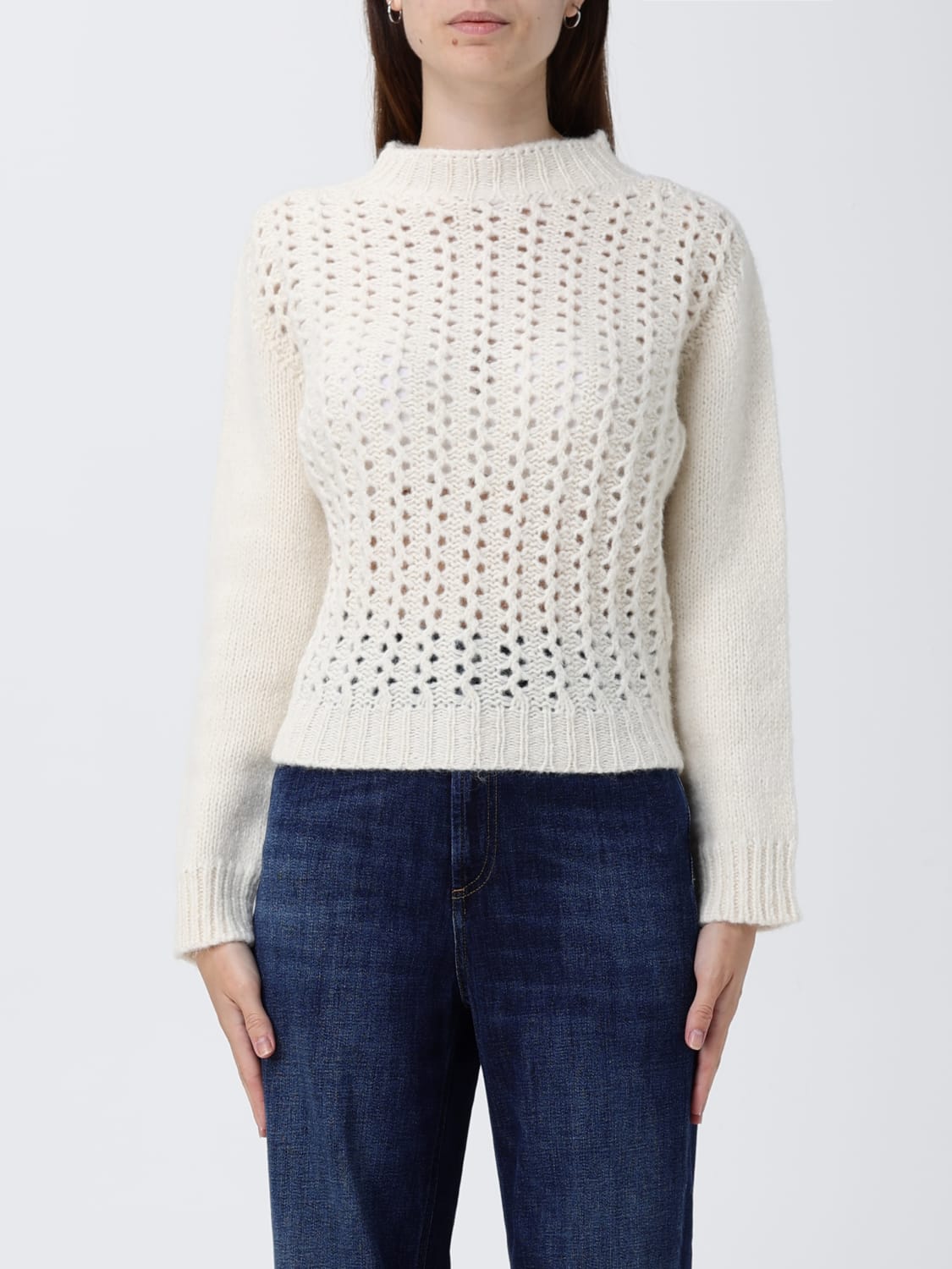 DONDUP SWEATER: Sweater woman Dondup, Yellow Cream - Img 1