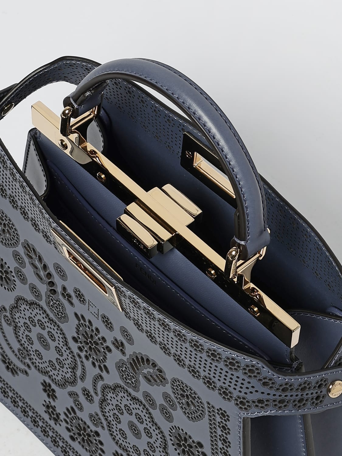 FENDI СУМКА С КОРОТКИМИ РУЧКАМИ: Наплечная сумка Женское Fendi, Синий - Img 5