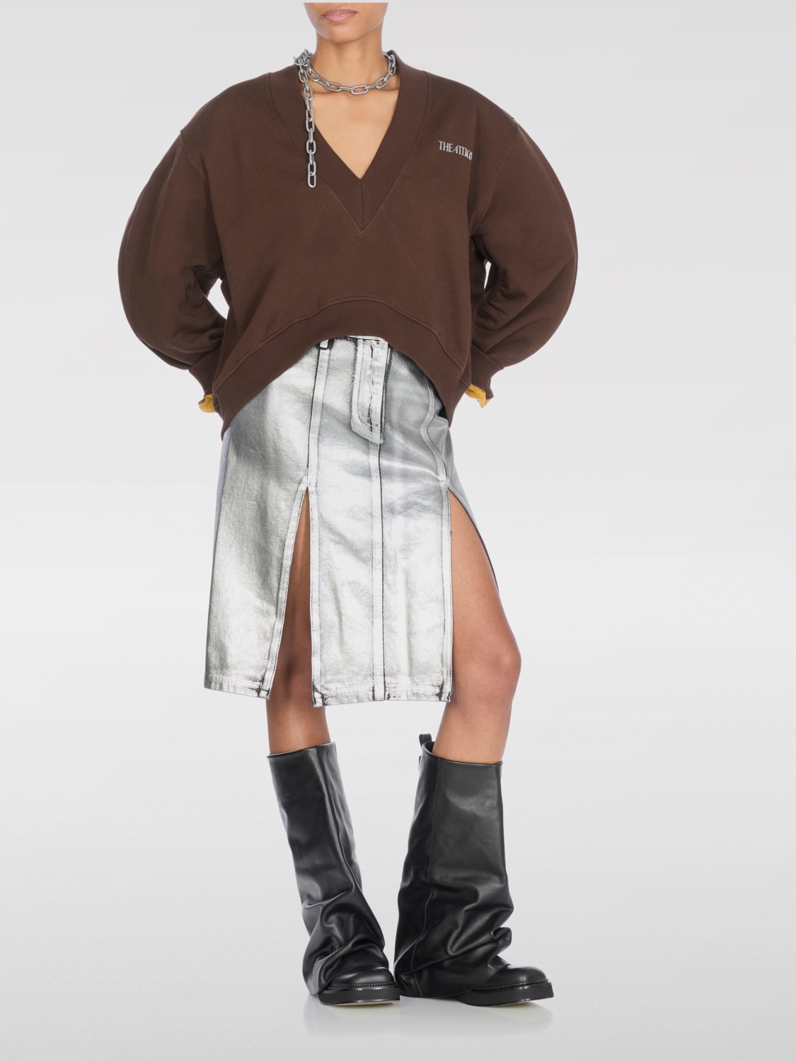 THE ATTICO SWEATSHIRT: Sweater woman The Attico, Brown - Img 2