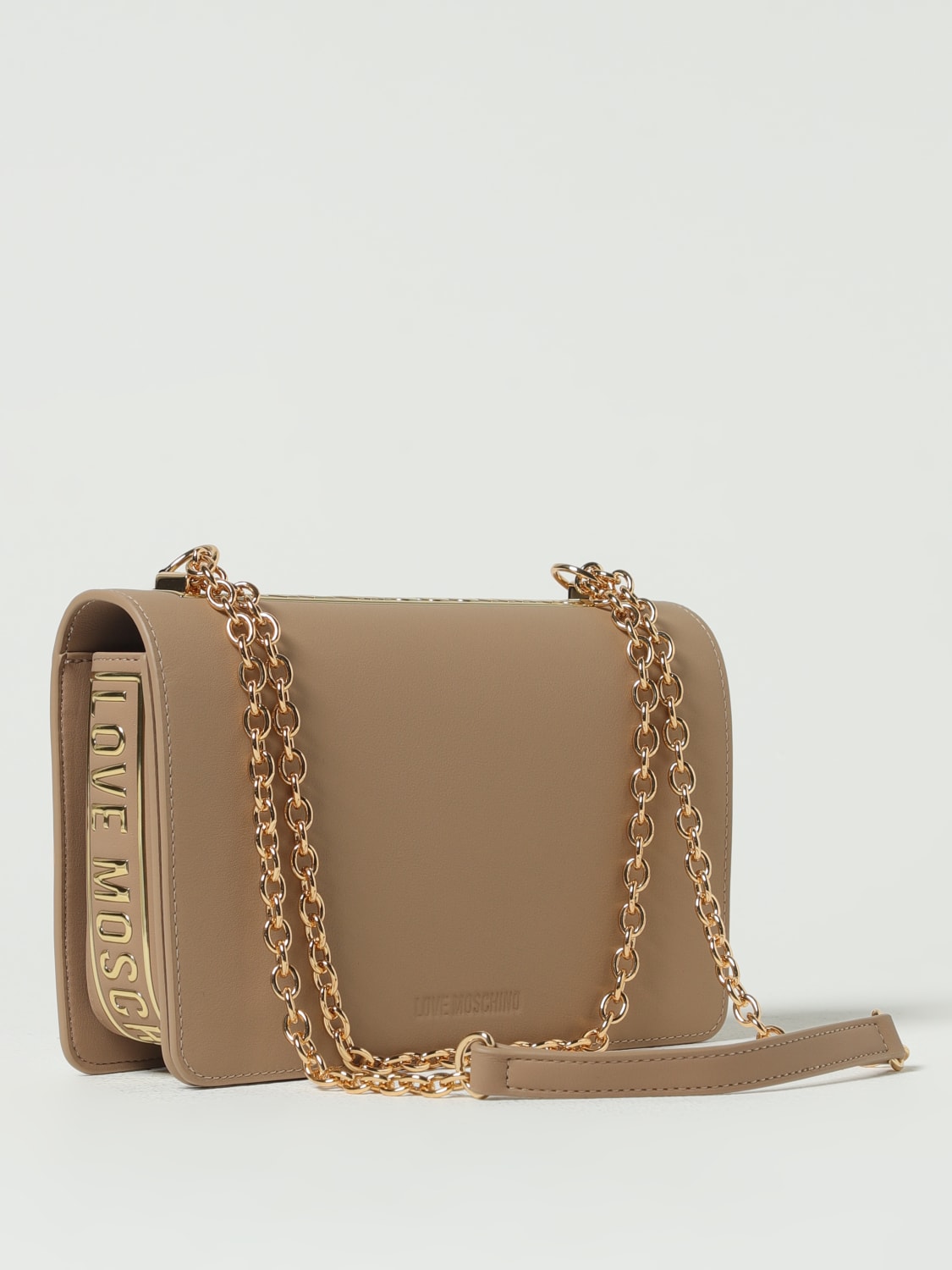 LOVE MOSCHINO BORSA A TRACOLLA: Borsa Love Moschino in pelle sintetica , Beige - Img 2