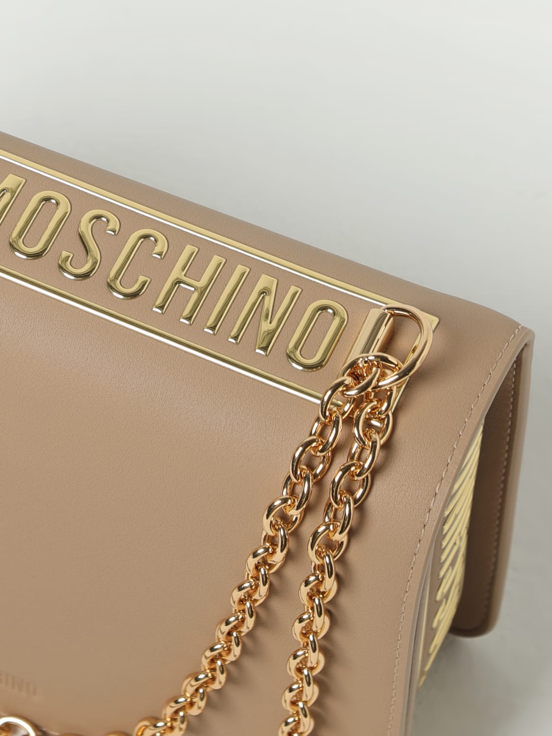 LOVE MOSCHINO BORSA A TRACOLLA: Borsa Love Moschino in pelle sintetica , Beige - Img 3