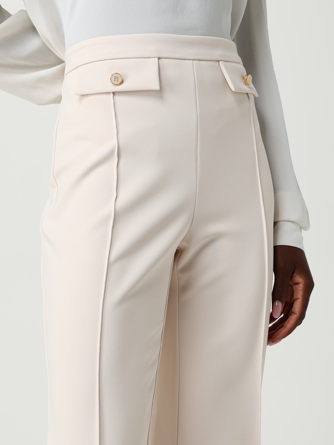 ELISABETTA FRANCHI PANTS: Pants woman Elisabetta Franchi, White - Img 3