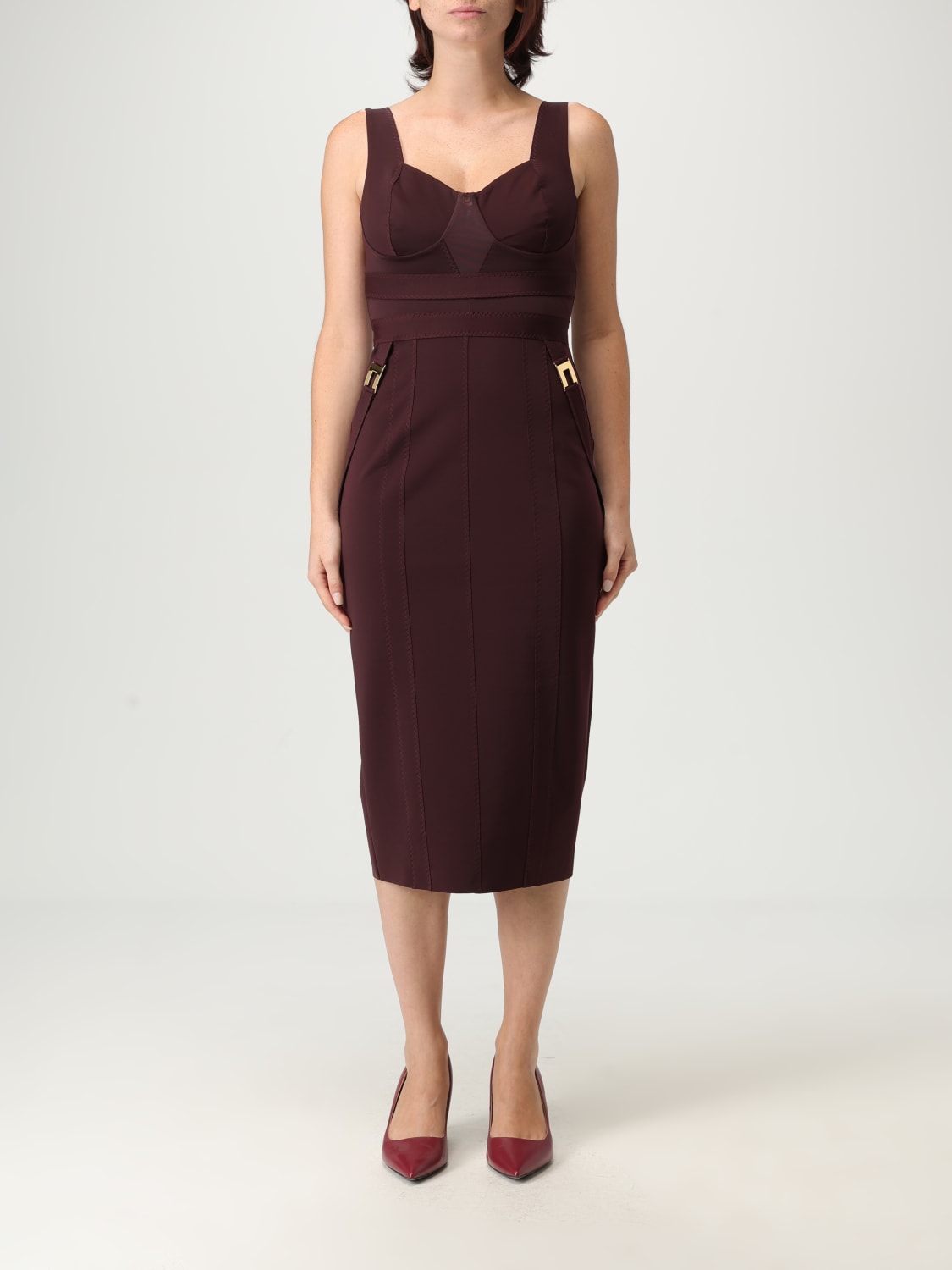 ELISABETTA FRANCHI KLEID: Kleider damen Elisabetta Franchi, Burgunderrot - Img 1
