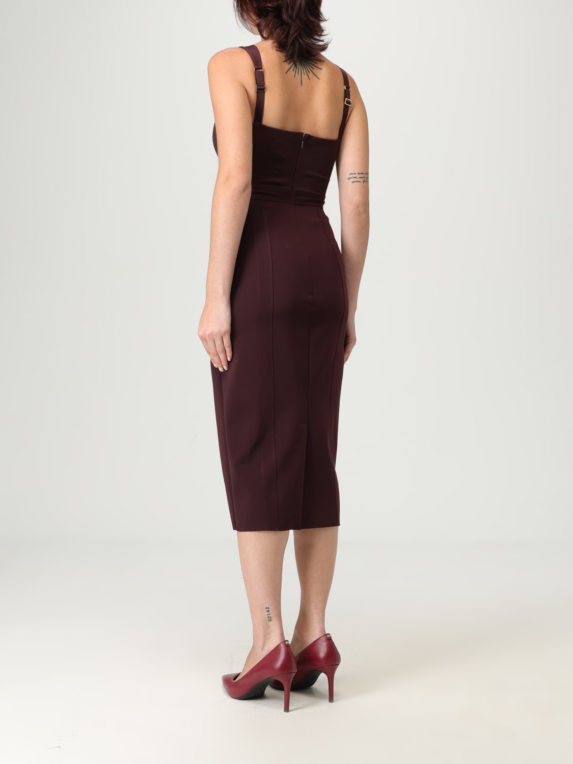 ELISABETTA FRANCHI KLEID: Kleider damen Elisabetta Franchi, Burgunderrot - Img 2