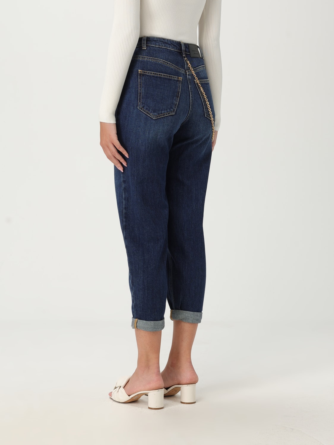 ELISABETTA FRANCHI JEANS: Jeans cropped Elisabetta Franchi in denim , Blue - Img 2
