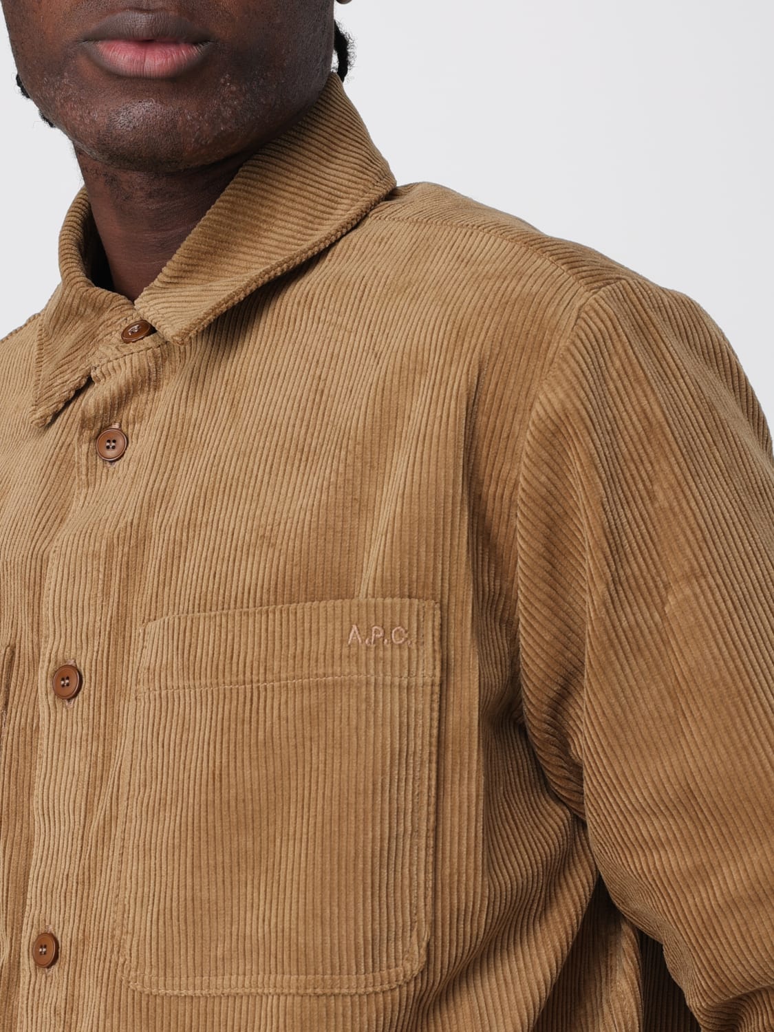 A.P.C. CHAQUETA: Camisa hombre A.P.C., Marrón - Img 3